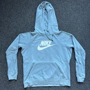 Nike Women's Hoodie Light Blue with Swoosh Logo Size Medium